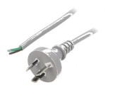 Cablu 3x0,75mm2 AS/NZS 3112 cu mufă, 1,8m PVC gri