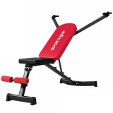 SPORTNOW Bancă de haltere pliabilă cu benzi de rezistență spătar reglabil plan/&icirc;nclinat/declinat extensie pentru picioare | Aosom Romania