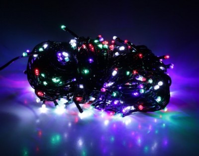 Instalatie de Craciun liniara, multicolor, 30 m, 300 leduri, 8049RB foto
