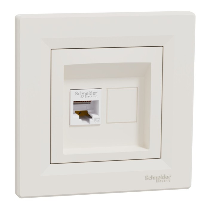 Priza RJ45 simpla UTP CAT5E Schneider Asfora crem EPH4300123