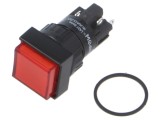 Comutator SPDT cu LED roșu, 2A/220VAC, acționat prin apăsare