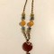 * Colier fashion, pandativ de piatra semipretioasa, margele de plastic, lemn,