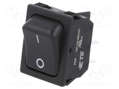 Rocker DPST 2 ON-OFF 10A/250VAC Negru TE Connectivity foto