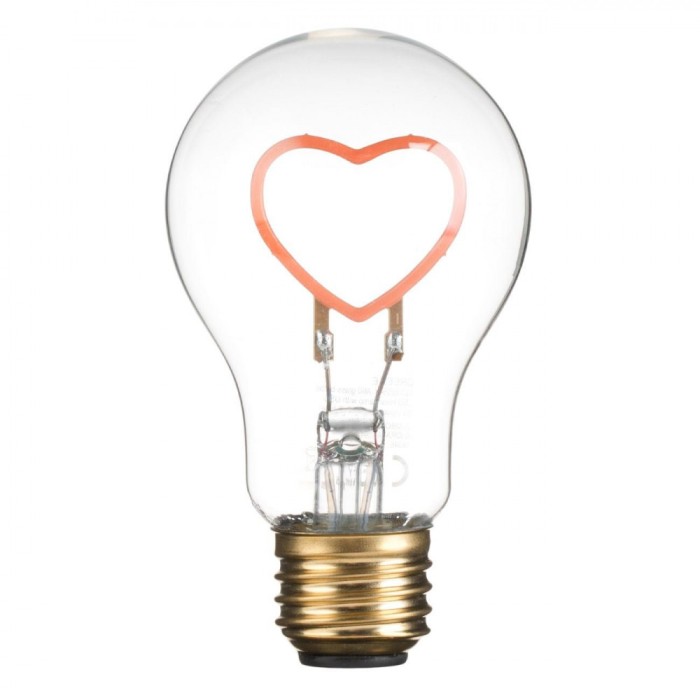 Lampa LED Sticla, Model Inima, Conector USB Type C, Transparent, Diametru 6cm, Inaltime 10cm