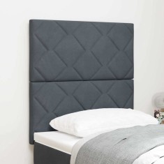 vidaXL Tăblie cap Pe perete Geometric Manual Gri &icirc;nchis 80 cm Catifea 3337881