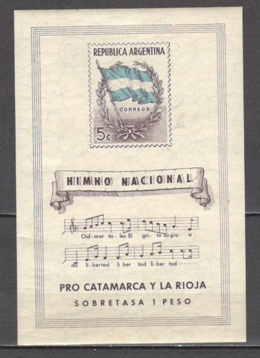 Argentina.1944 Pentru provincia La Rioja si Catamarca-Bl. 1 buc. GA.250