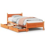 Cumpara ieftin Cadru pat fara saltea, maro ceruit, 100x200 cm, lemn masiv pin