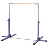 HOMCOM Bară de Gimnastică pentru Copii 3+ Ani cu &Icirc;nălțime Reglabilă, Oțel și Lemn de Fag, Violet | Aosom Romania