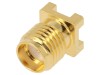 Conector SMA Mamă Amphenol 50 Ohm Aurit, Montare Cablu SMT, Frecvență Maximă 18 GHz, Alama, PTFE