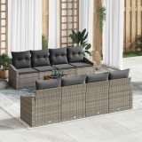 VidaXL Set Canapea Grădină 7 pcs Gri 55 x 55 x 37 cm Ratan