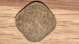 India Britanica - moneda de colectie - 1/2 half anna 1943 -Calcutta patrat/romb, Asia