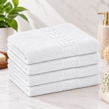 Cumpara ieftin Set 4 Prosoape Baie Lux Bumbac 100% Alb 550 GSM -50X90 Cm