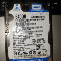 hard laptop -SATA- de 640 gb WESTERN DIGITAL -pentru piese -