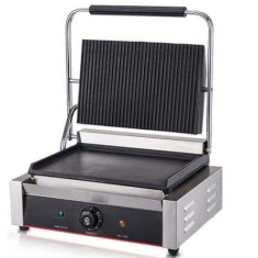 Panini grătar contact grill striat &icirc;n partea de sus