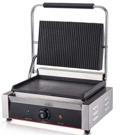 Panini grătar contact grill striat &icirc;n partea de sus