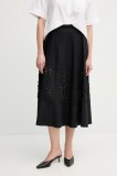 Sandro Ferrone fustă culoarea negru, midi, evazati, S18XBERAKO