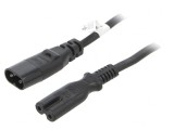 Cablu Alimentare IEC C7 Mama la C8 Tata 2m Negru, Goobay
