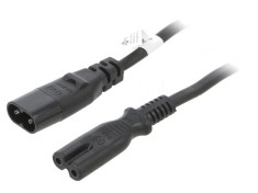 Cablu Alimentare IEC C7 Mama la C8 Tata 2m Negru