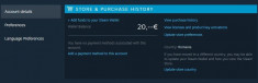 Cont STEAM cu credit 20 euro neutilizat foto