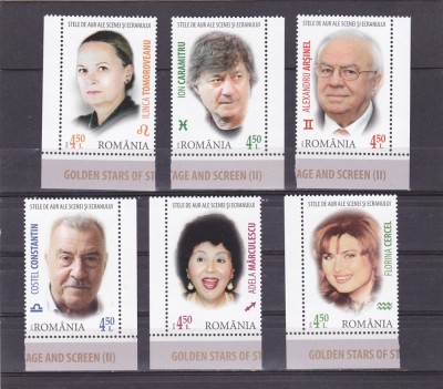 STELE DE AUR ALE ECRANULUI,SERIE COMPLETA,2016, MNH ** , ROMANIA. foto