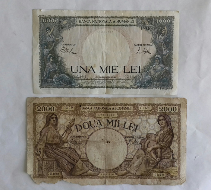 1.000 LEI 10 SEPTEMBRIE 1941 / 2.000 LEI 18 NOIEMBRIE 1941