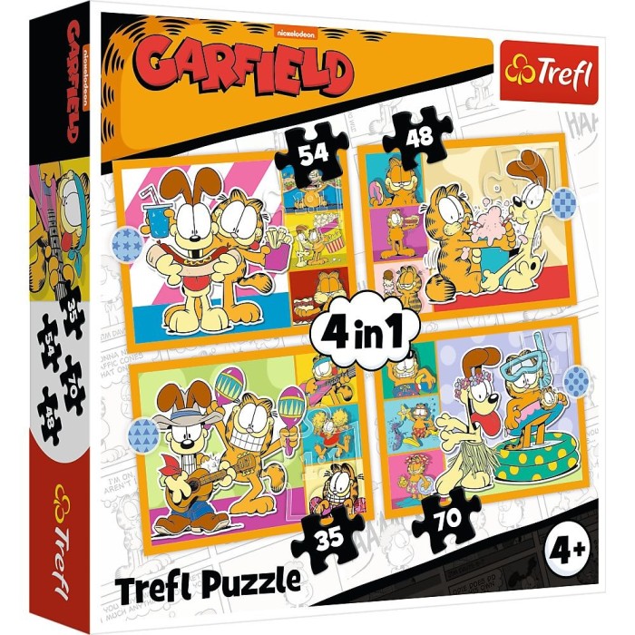 Puzzle 4in1 lui garfield ii place lasagna