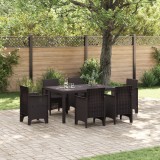 vidaXL Masă de grădină Maro 150x100x73 cm din ratan sintetic