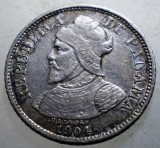 J.448 PANAMA 5 CENTESIMOS DE BALBOA 1904 ARGINT