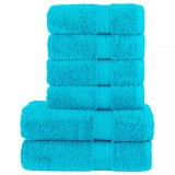 Gossi set de prosoape premium solund, 6 piese, turcoaz, 600 g/m2