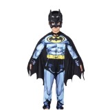 Costum Batman Copii cu Muschi, Marime L (7-9 Ani), 120-130 cm, Poliester, Albastru, Carnaval/Petrecere