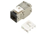 Modul RJ45 Keystone negru/gri Cat 6a pentru rețele PoE+