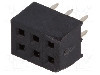 Conector 6 pini, seria {{Serie conector}}, pas pini 2mm, CONNFLY - DS1026-05-2*3S8BV
