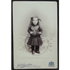 Fotografie pe carton, baietel la 3 ani, Nicolae G. Hamza, 1906