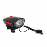 Lumină pentru bicicletă cu claxon electric &ndash; XPE LED &ndash; 400 mAh &ndash; 450 lm &ndash; IP55