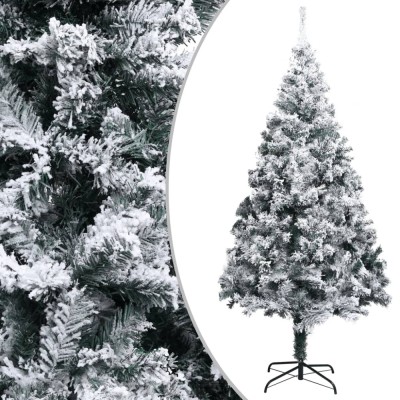 vidaXL Brad de Crăciun artificial cu zăpadă, verde, 400 cm, PVC foto