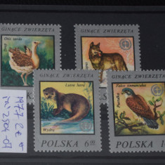 TS23 - Timbre serie Polonia - 1977 animale salbatice - fauna nestampilat *