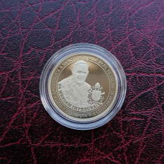 Romania, moneda 50 Bani 2019 proof, Papa Francisc