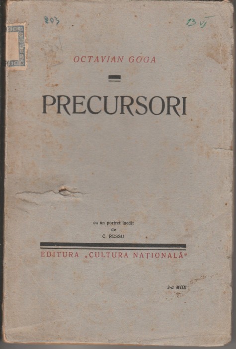 Octavian Goga - Precursori (editie princeps)
