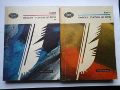 IMMANUEL KANT DEPRE FRUMOS SI BINE ( 2 volume) - CULTURA GENERALA