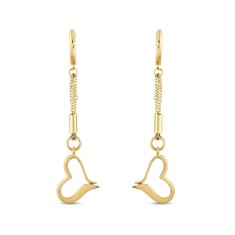 Cercei din aur de 14k, model inimă, simbol al eleganței și iubirii