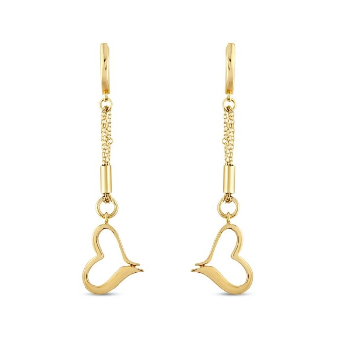 Cercei din aur de 14k, model inimă, simbol al eleganței și iubirii