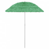 Umbrelă de plajă Hawaii, verde, 180 cm, vidaXL