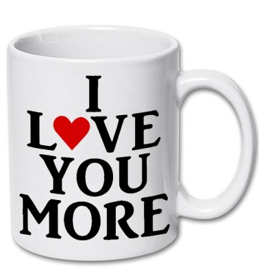 Cana alba personalizata &amp;quot; I LOVE YOU MORE &amp;quot;, INOVATIX&amp;reg;. 330ml foto