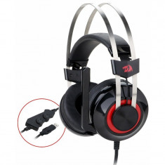 Casti Gaming Redragon Talos Black, Sunet surround 7.1, Telecomanda pe fir, USB,... foto