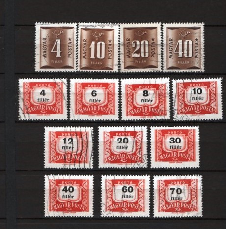 UNGARIA 1951/58 - CIFRE, TIMBRE STAMPILATE, F130