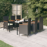 VidaXL Set mobilier pentru grădină cu perne, 7 piese, negru