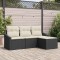 vidaXL Set de canapele pentru grădină 4 pcs Negru Rattan poli 3346667