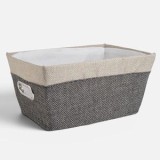 Cos de Depozitare Gri Bej cu Manere Metalice - Organizare Elegantă, CMCLASS