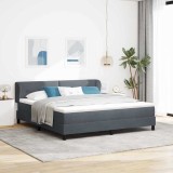 VidaXL Pat cu saltea cu arcuri Gri &icirc;nchis 80x200 cm Catifea Gri &icirc;nchis
