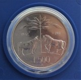 SV * Italia 500 LIRE 1981 * Comemorarea mortii poetului roman Publius Vergilius Maro * ARGINT * PROOF in caseta + certificat, America Centrala si de Sud